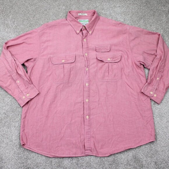 Orvis Buzz Off Shirt Mens 2XL XXL Pink Insect Shield L/S Cotton Button Down - Picture 1 of 14